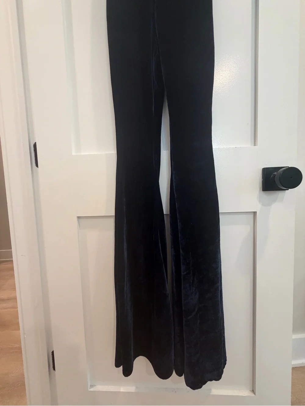 Rat & Boa Navy Velvet Halter Jumpsuit with Flared Legs